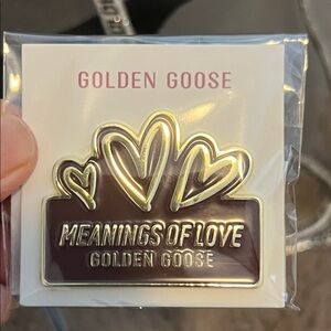 Golden Goose Accessories | Golden Goose Heart Design Pin In Brown And Gold